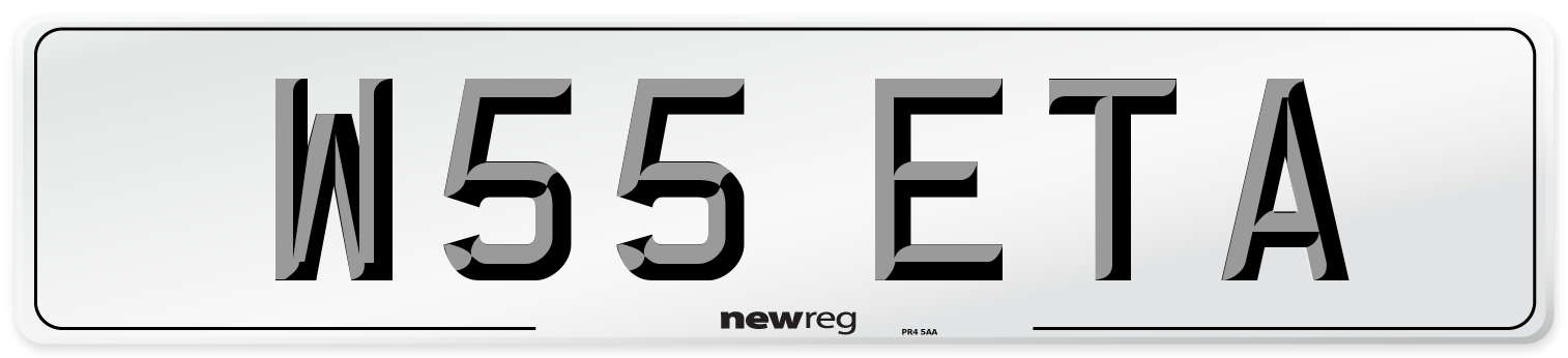 W55 ETA Number Plate from New Reg
